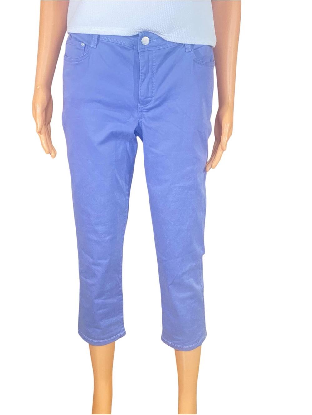 Bandolino Selene Lavender Capris Cropped Pants SZ 6 Summer Essential Pockets
